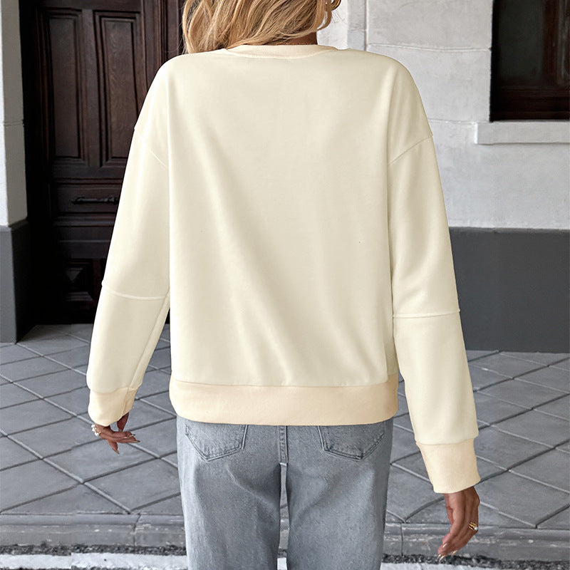Damen Oversize‑Sweatshirt mit 3D‑Schleifen‑Applikation und Rundhalsausschnitt Nord Taschen