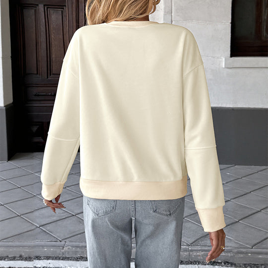 Damen Oversize‑Sweatshirt mit 3D‑Schleifen‑Applikation und Rundhalsausschnitt Nord Taschen