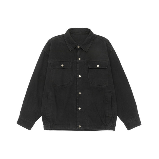 Unisex Oversize Workwear-Blousonjacke mit Druckknopf‑Front und Elastbund Nord Taschen
