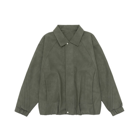 Unisex Boxy-Overhemdjacke mit verdeckter Druckknopfleiste, Raglannähten und elastischem Saum Nord Taschen