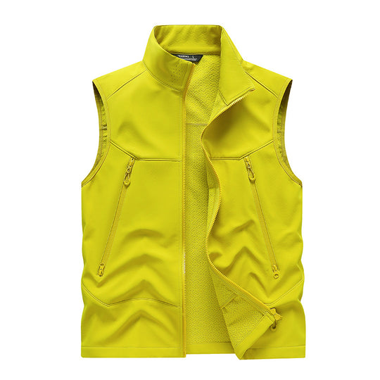 Herren Wasserabweisende Softshell-Weste mit Stehkragen, Reißverschlusstaschen & Atmungsaktivem Futter Nord Taschen