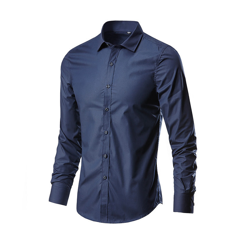Herren Slim-Fit Businesshemd aus Stretch-Baumwollmix mit Kentkragen Nord Taschen