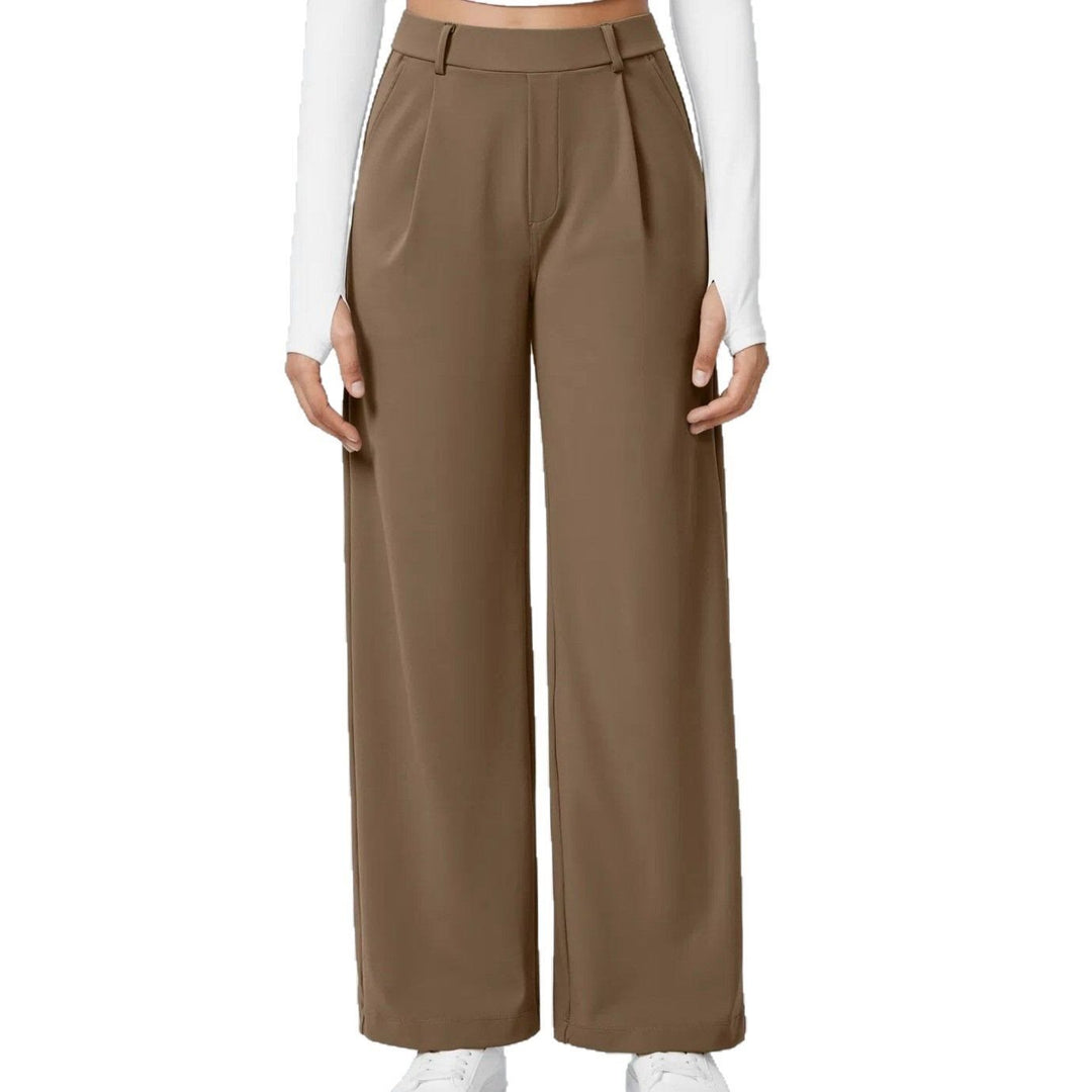 Damen Weite High‑Waist Palazzo‑Hose mit Bundfalten und Eingrifftaschen Nord Taschen