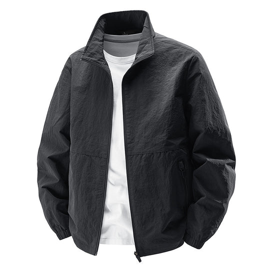 Herren Ultraleichte winddichte Freizeitblousonjacke mit Stehkragen und Reißverschlusstaschen Nord Taschen