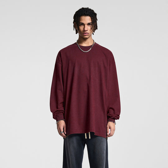 Herren Oversize-Langarmshirt mit überschnittener Schulter und Rundhalsausschnitt Nord Taschen