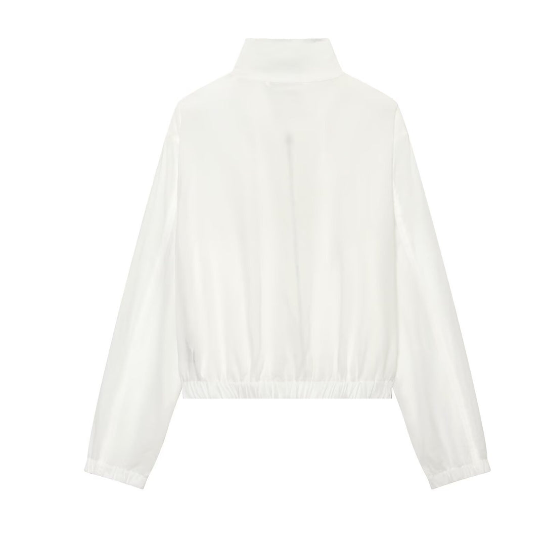Damen Kurzerblouson im minimalistischen Clean‑Look mit hohem Stehkragen und elastischem Bund Nord Taschen