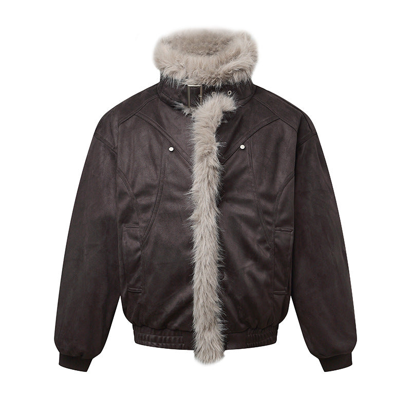 Herren Bomberjacke im Aviator‑Look mit Kunstfellbesatz und Schnallenkragen Nord Taschen