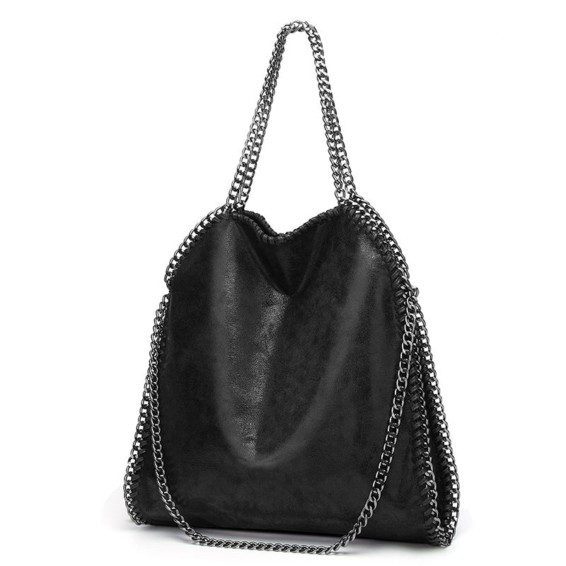 Damen Hobo-Tasche aus samtigem Material mit robustem Kettenhenkel Nord Taschen