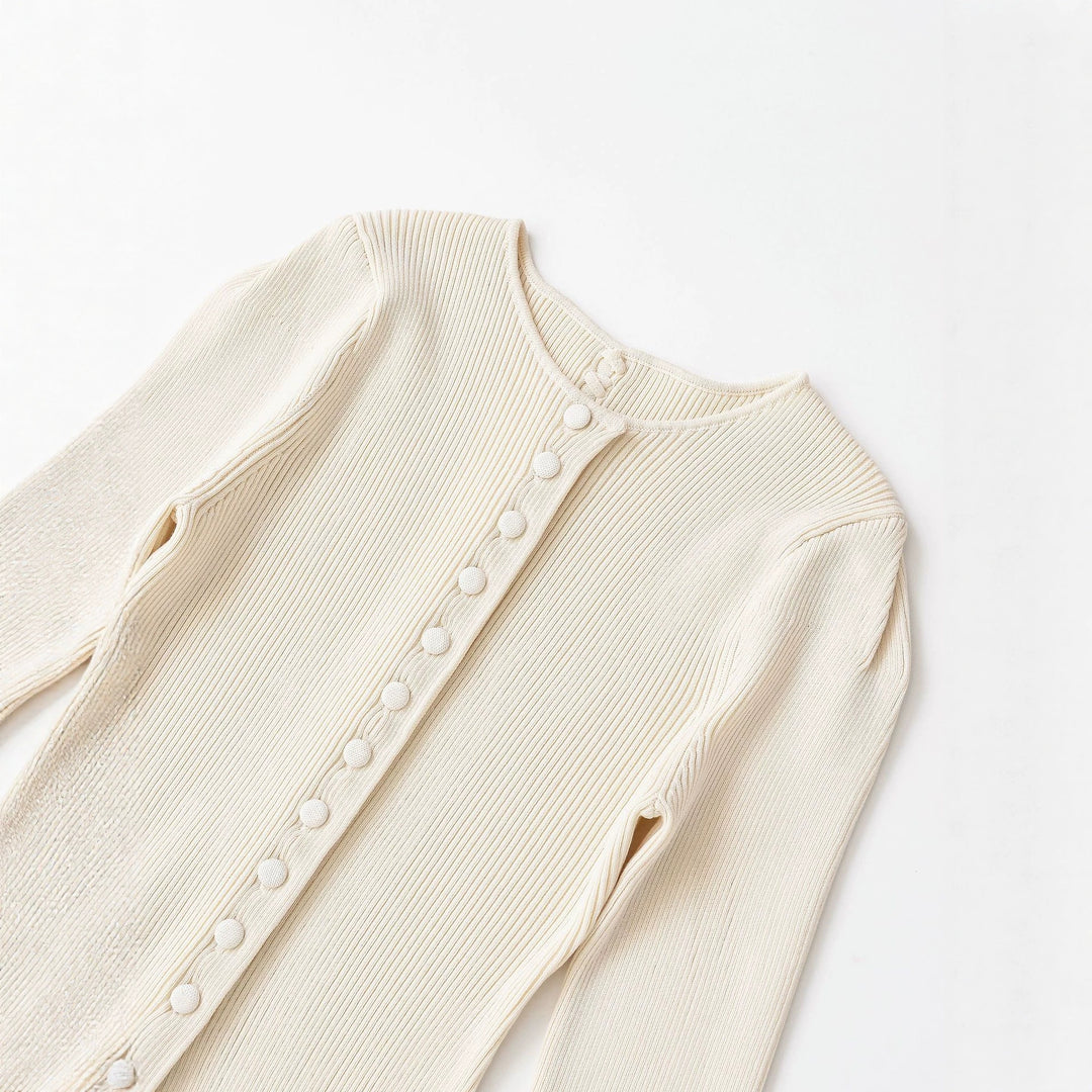 Damen Feinstrick-Cardigan mit durchgehender Knopfleiste, taillierter Rippenstruktur und geschwungenem Saum Nord Taschen