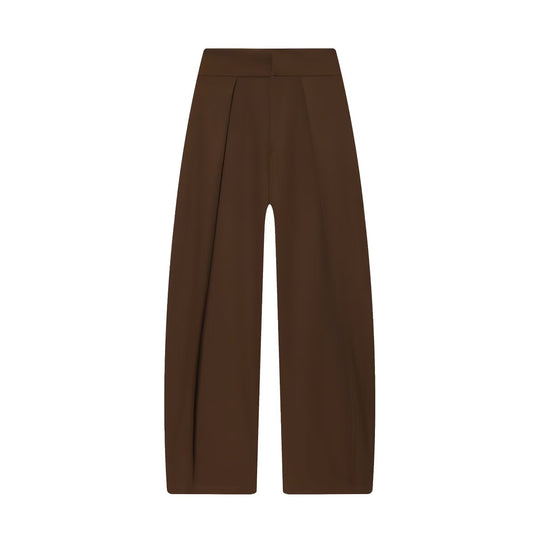 Damen Weite Highwaist-Hose mit Frontfalten und fließender Palazzo-Silhouette Nord Taschen