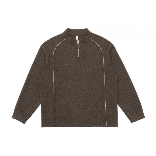 Herren Halbzip-Strickpullover mit Stehkragen, Raglanärmeln und Kontraststeppung Nord Taschen