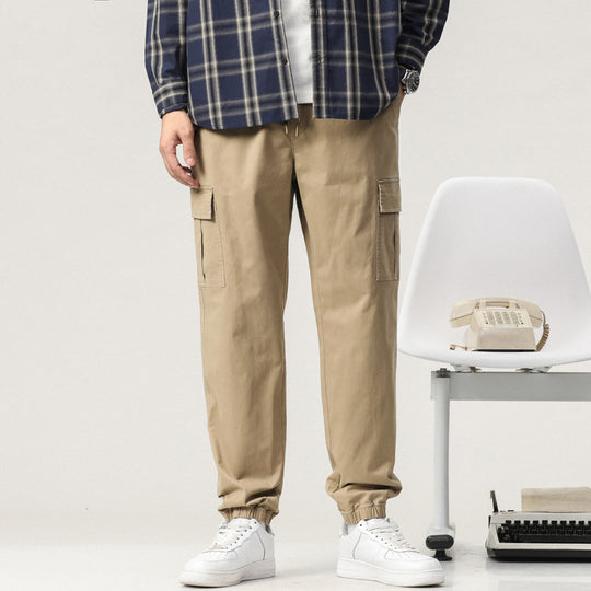 Herren Tapered Cargo-Joggerhose mit Tunnelzugbund, Klappentaschen und elastischem Knöchelabschluss Nord Taschen