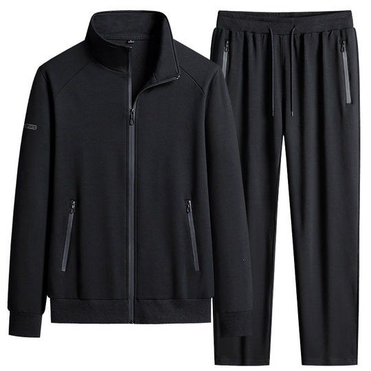 Herren Sportlicher Softshell-Trainingsanzug-Set mit fleecegefütterter Jacke und tapered Jogginghose Nord Taschen