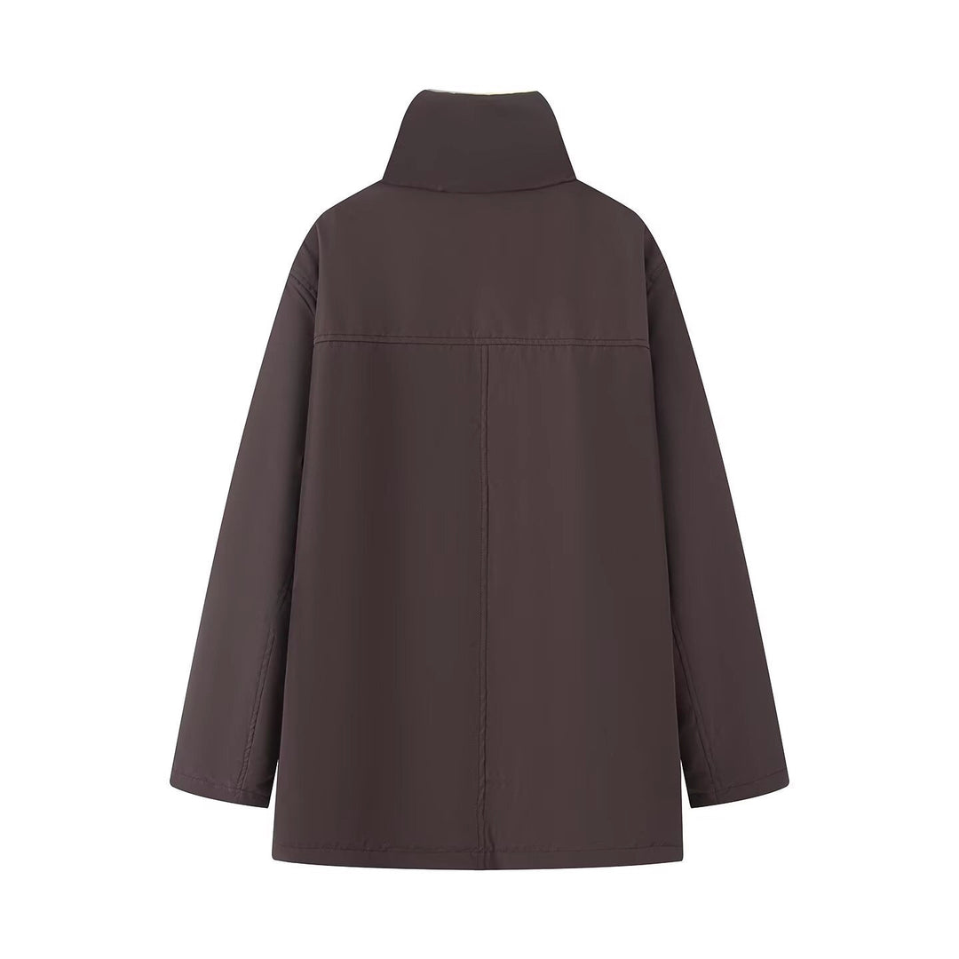 Damen Wattierte Parka‑Jacke mit hohem Teddykragen und aufgesetzten Klappentaschen Nord Taschen