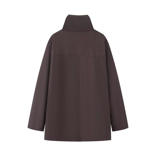 Damen Wattierte Parka‑Jacke mit hohem Teddykragen und aufgesetzten Klappentaschen Nord Taschen