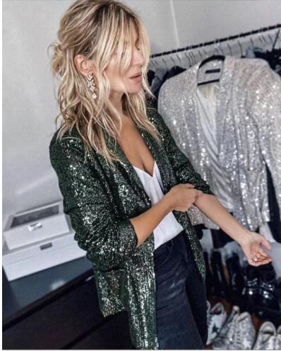 Glitzerjacke Damen Pailletten
