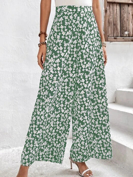 Damen Blumenmuster Palazzohose Nord Taschen