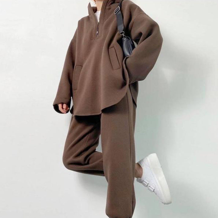 Damen lässiger Hoodie mit hochwertigem Reißverschluss und elastichem Bund