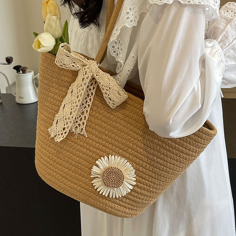 Damen handgefertigte Einkaufstasche mit verspieltem floralen Dekor Nord Taschen
