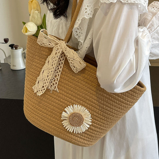Damen handgefertigte Einkaufstasche mit verspieltem floralen Dekor Nord Taschen