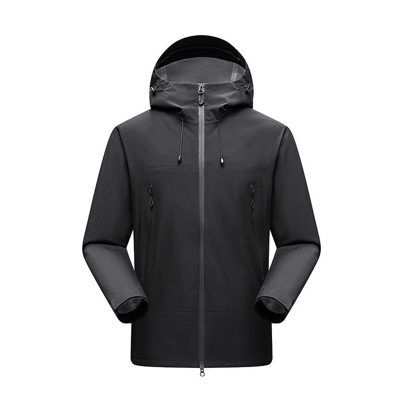 Herren Minimalistische technische dreilagige Softshelljacke mit versiegelten Nähten und wasserdichtem Frontreißverschluss Nord Taschen