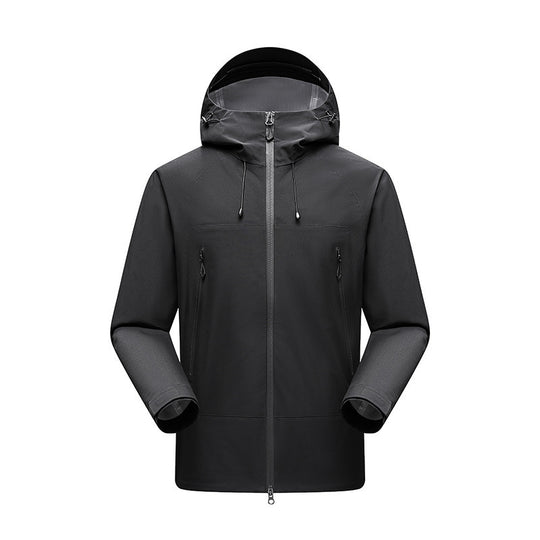 Herren Minimalistische technische dreilagige Softshelljacke mit versiegelten Nähten und wasserdichtem Frontreißverschluss Nord Taschen