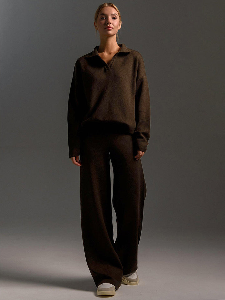 Lounge Satz mit Weiten Hose und Poloshirt