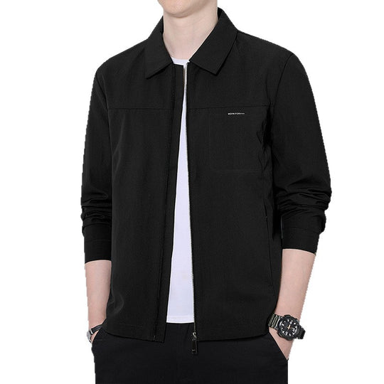 Herren leichte urbane Übergangsjacke mit Reißverschluss, Stehkragen und minimalistischem Design Nord Taschen