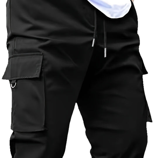 Herren Cargohose konisch zulaufend im Joggerstil mit Tunnelzug, Klappfächern & D‑Ring Nord Taschen