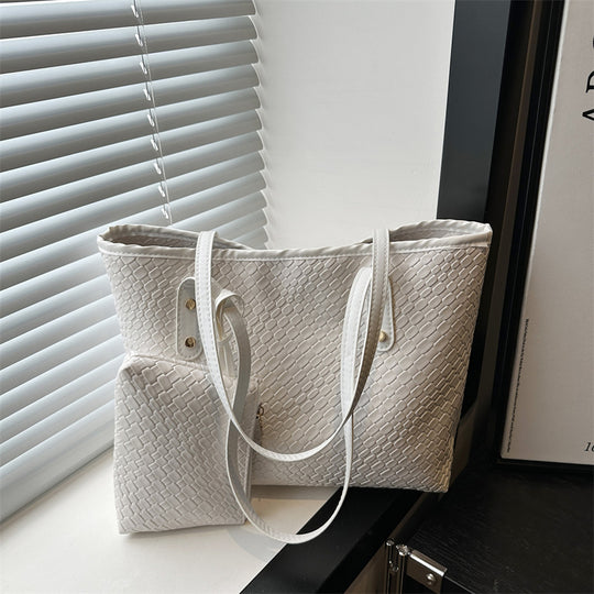 Damen stilvolle Tragetasche aus geflochtenem Leder mit abnehmbarem Innenbeutel Nord Taschen