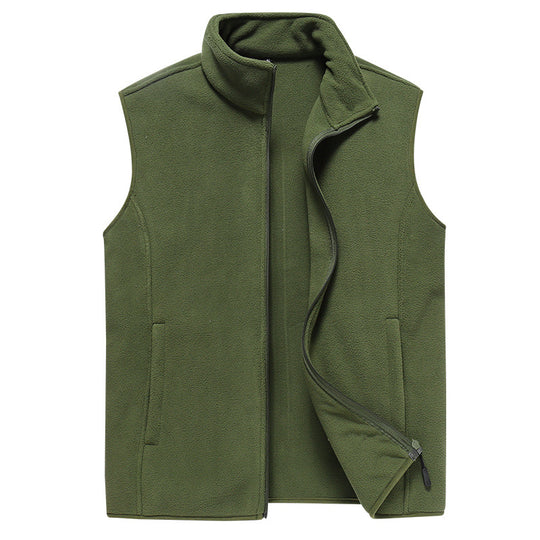 Herren Ärmellose Microfleece‑Weste mit Stehkragen und verdecktem Zweiwege-Reißverschluss Nord Taschen