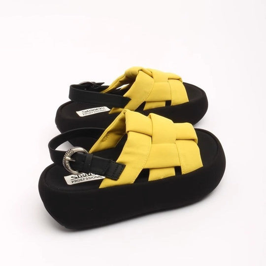 Damen modische Plateau-Sandalen mit elegantem Kreuzriemen und komfortablem Fußbett