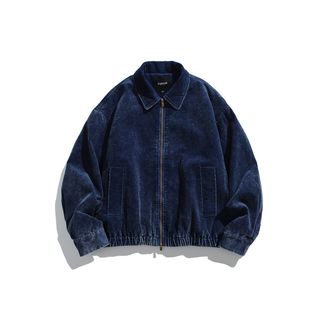 Unisex Cordvelours Bomberjacke mit Reißverschluss und elastischem Saum Nord Taschen