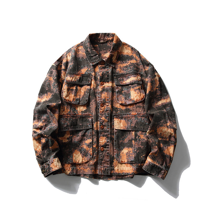 Herren Cargo-Overshirt im Utility-Stil mit Camouflage-Print und Mehrfachtaschen Nord Taschen