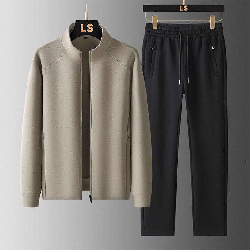 Herren Zweiteiliges sportliches Trainingsset mit Stehkragen‑Zipjacke & konischer Jogginghose Nord Taschen