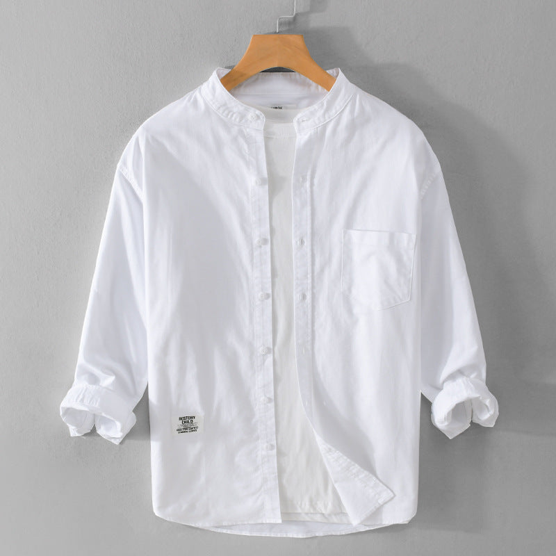 Herren Stehkragen-Overshirt aus Baumwollmix mit Brusttasche und entspannter Passform Nord Taschen