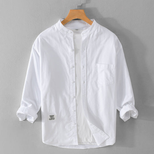 Herren Stehkragen-Overshirt aus Baumwollmix mit Brusttasche und entspannter Passform Nord Taschen
