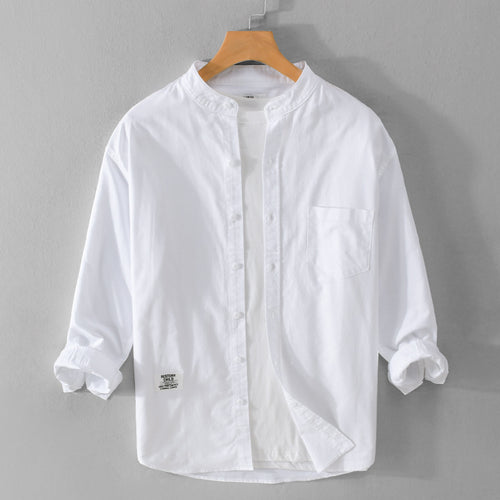 Herren Stehkragen-Overshirt aus Baumwollmix mit Brusttasche und entspannter Passform Nord Taschen