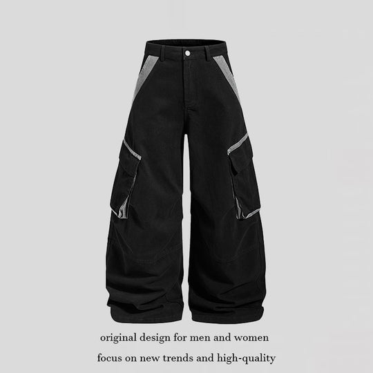 Damen Weite Cargo-Culotte-Hose mit hoher Taille, großen Klappentaschen und markanten Nahtdetails Nord Taschen