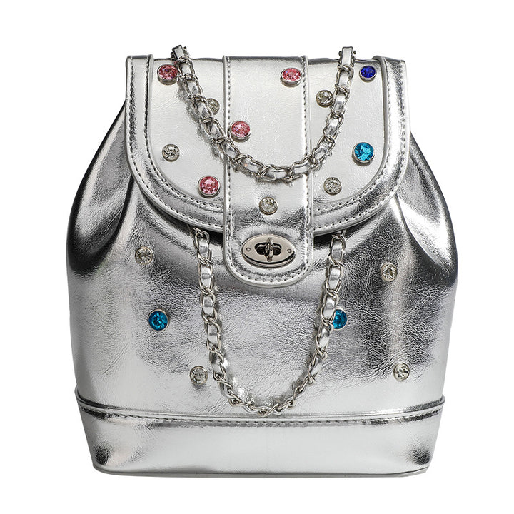 Damen Mini-Rucksacktasche mit funkelnden Strassapplikationen Nord Taschen