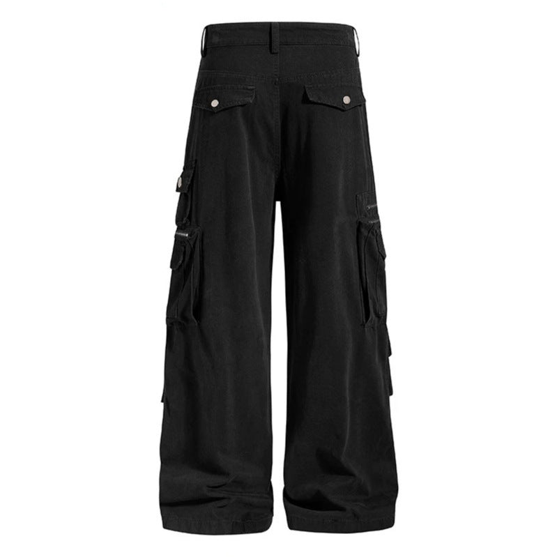 Damen weite High‑Waist Cargo‑Culottehose mit großen Klappentaschen und verstellbarem Saum Nord Taschen