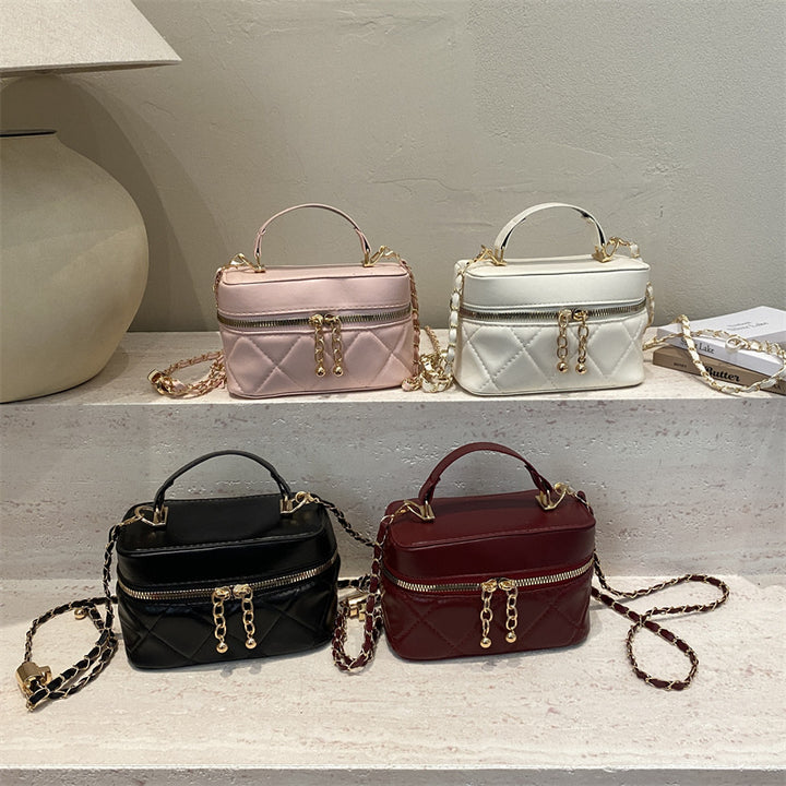 Damen elegante Henkeltasche mit glänzendem Kettenverschluss Nord Taschen