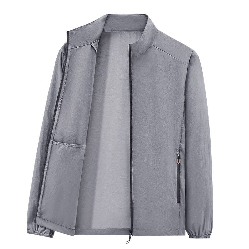 Herren Ultraleichte packbare Windjacke mit Innenfach, Stehkragen & Reißverschlusstaschen Nord Taschen