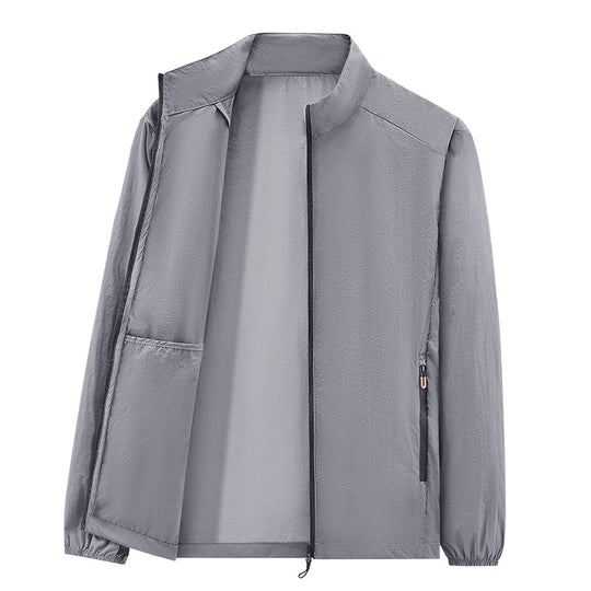 Herren Ultraleichte packbare Windjacke mit Innenfach, Stehkragen & Reißverschlusstaschen Nord Taschen