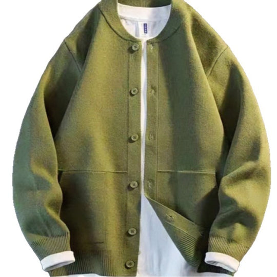 Unisex Feinstrick-Cardigan mit Rundhals, aufgesetzten Taschen und Rippbündchen Nord Taschen