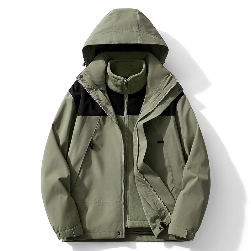 Herren modulare Kapuzenjacke mit separatem Fleece-Innenlayer, wasserabweisender Shell und funktionalen Taschen Nord Taschen