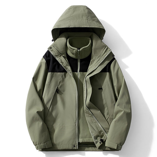 Herren modulare Kapuzenjacke mit separatem Fleece-Innenlayer, wasserabweisender Shell und funktionalen Taschen Nord Taschen