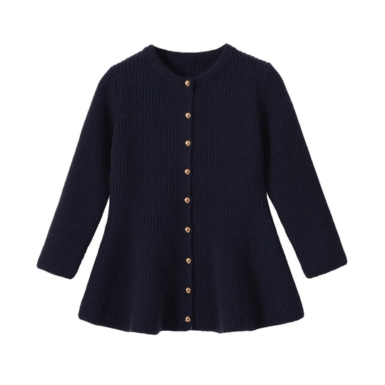 Damen Strickjacke mit tailliertem, ausgestelltem Saum und Zierknopfleiste Nord Taschen