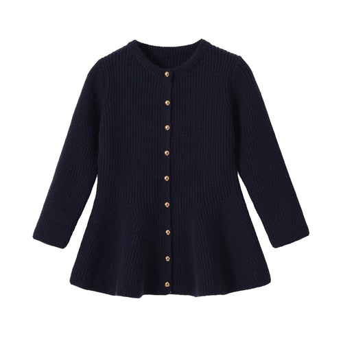 Damen Strickjacke mit tailliertem, ausgestelltem Saum und Zierknopfleiste Nord Taschen