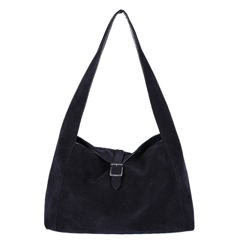 Damen Hobo-Tasche aus weichem Veloursleder mit praktischem Tragegriff Nord Taschen